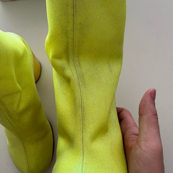 Maison Margiela Crushed Heel Worn Effect Glitter Ankle Boots - Picture 7 of 10